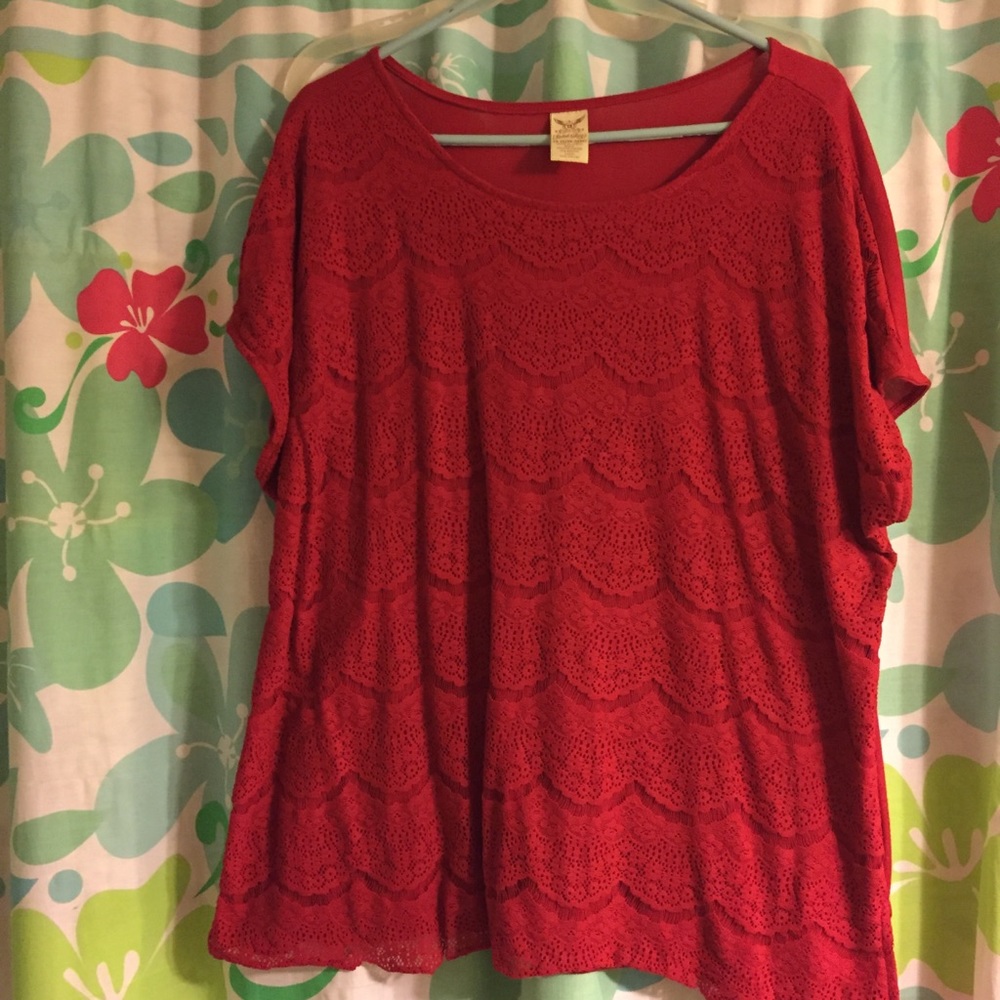 Red Lace Top